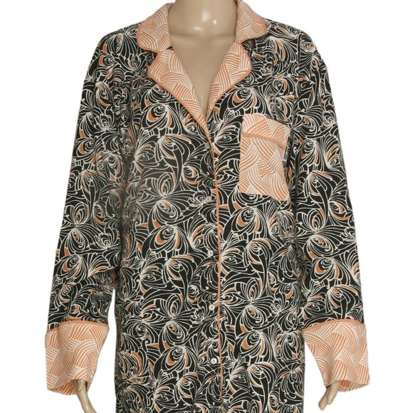 By Anthropologie Mix Print Top Buttondown Tunic S M & LP - Picture 5 of 8